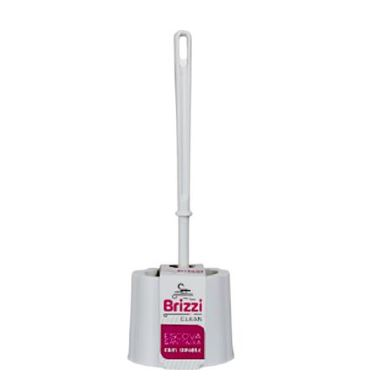 ESCOVA SANITARIA WHITE GOLD COM SUPORTE BRANCA - BRIZZI